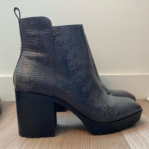 Grey Lucky Brand Heeled Booties